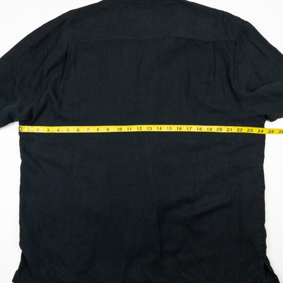 Nat Nast Silk Panel Camp Shirt Men's Large Black Striped Embroidered Bowling - Picture 10 of 12
